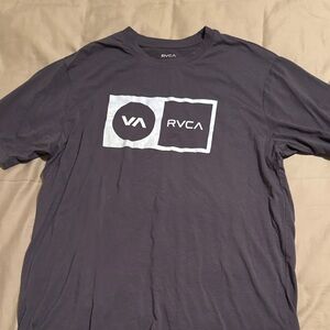 RVCA Men's Gray Tee with White Graphic
